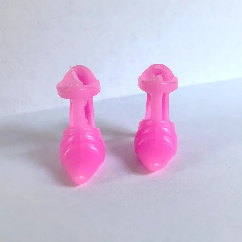 Vintage Barbie Accessories Shoes T-Strap Ankle Strap‎ Heels Pink 70s
